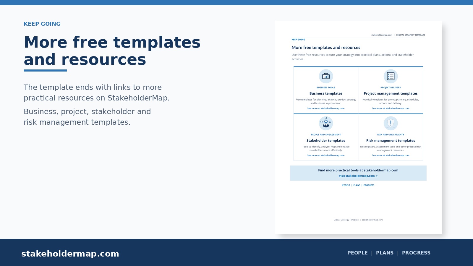 Digital Strategy Template resources page