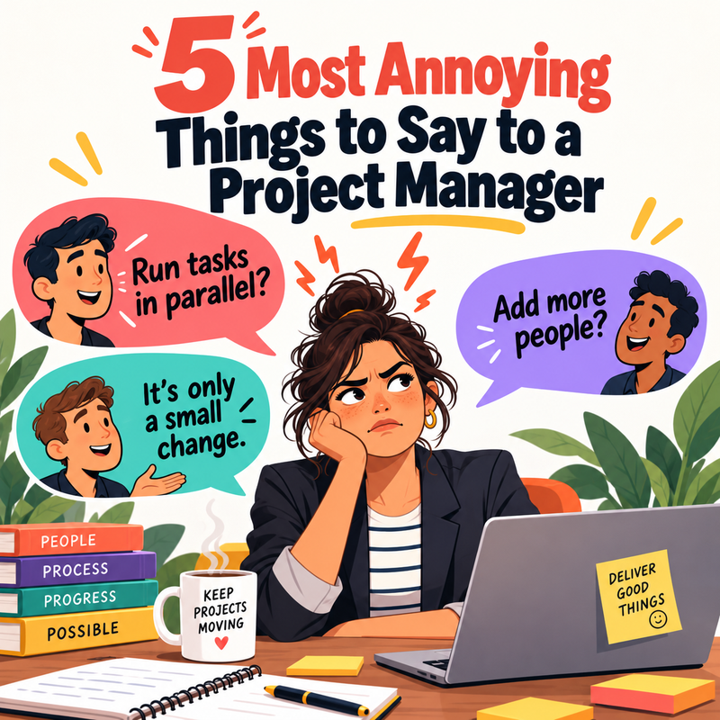 Illustration for The Five Most Annoying Things You Can Say to a Project Manager