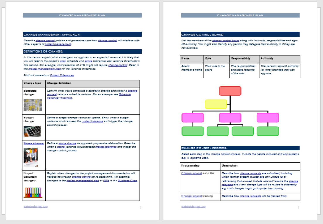 Change Management Plan Template