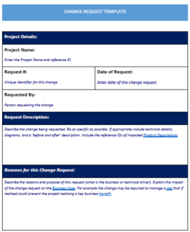change request template