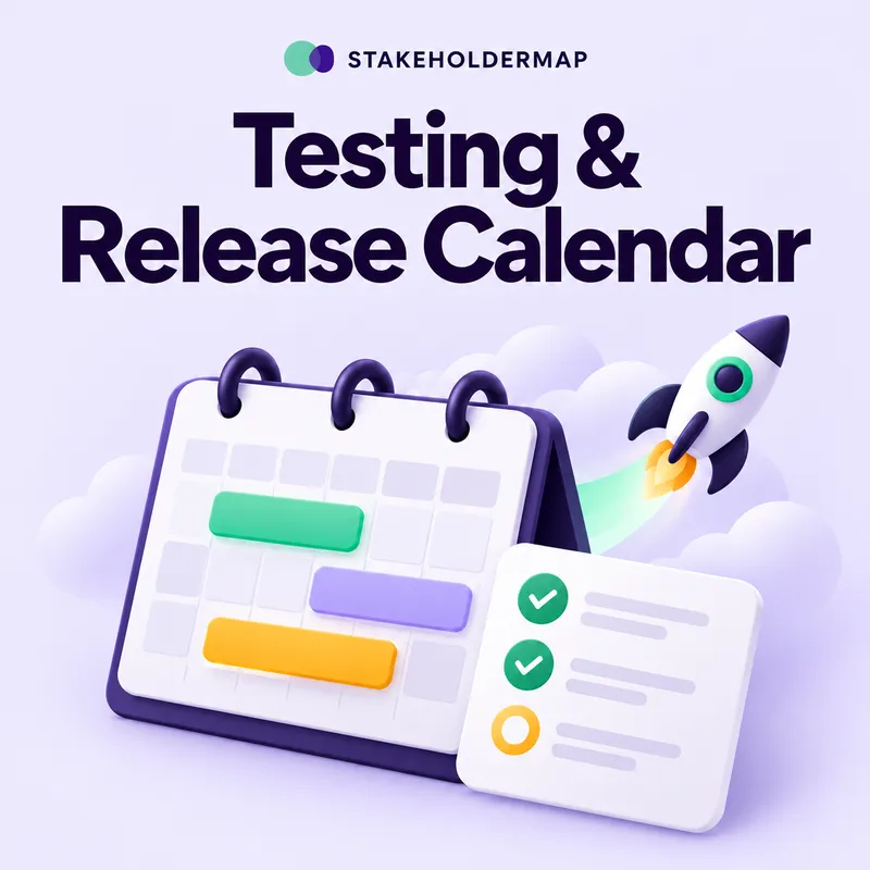 Testing and release calendar with test windows, sign-off deadlines and releases