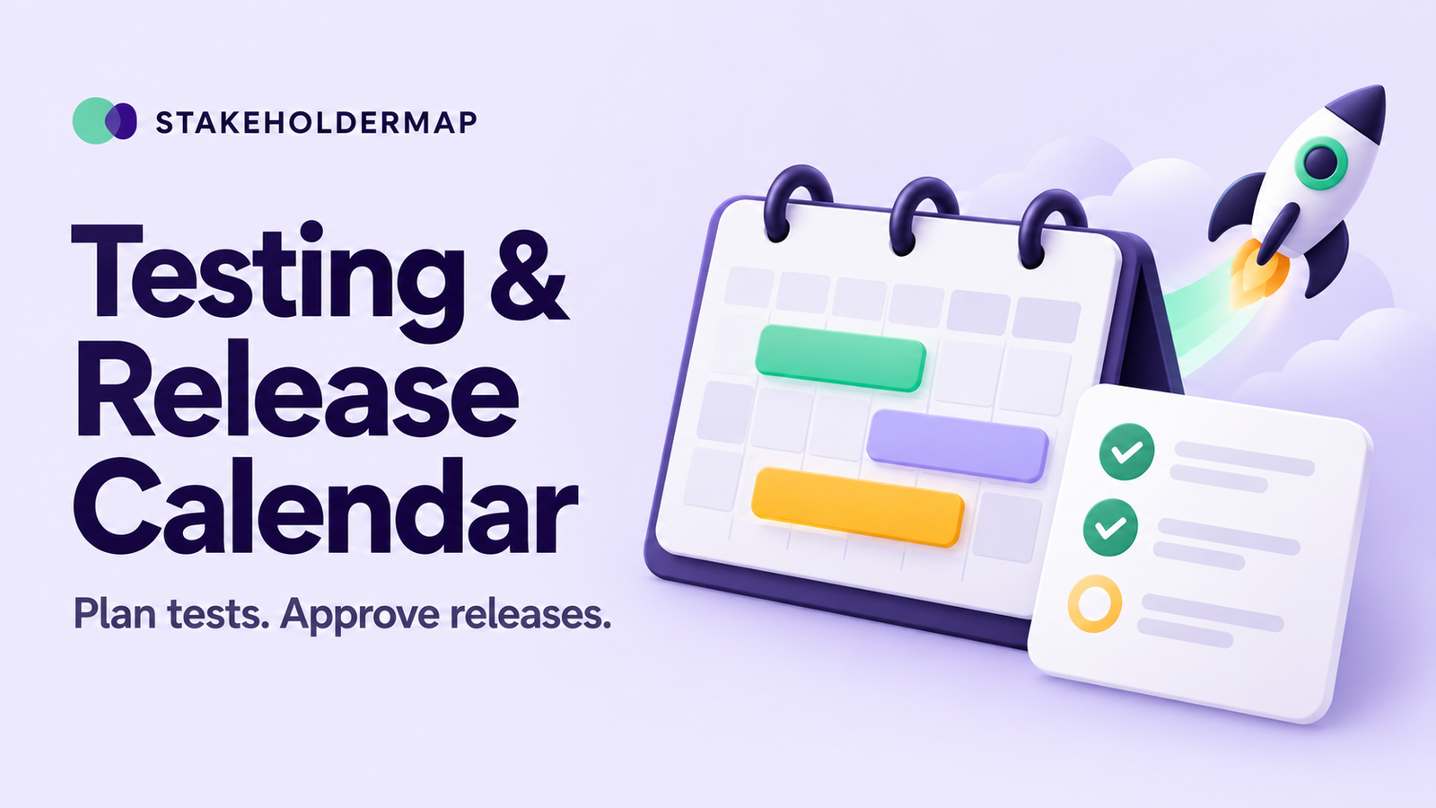 Testing and release calendar illustration