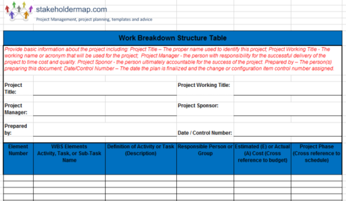 wbs excel template