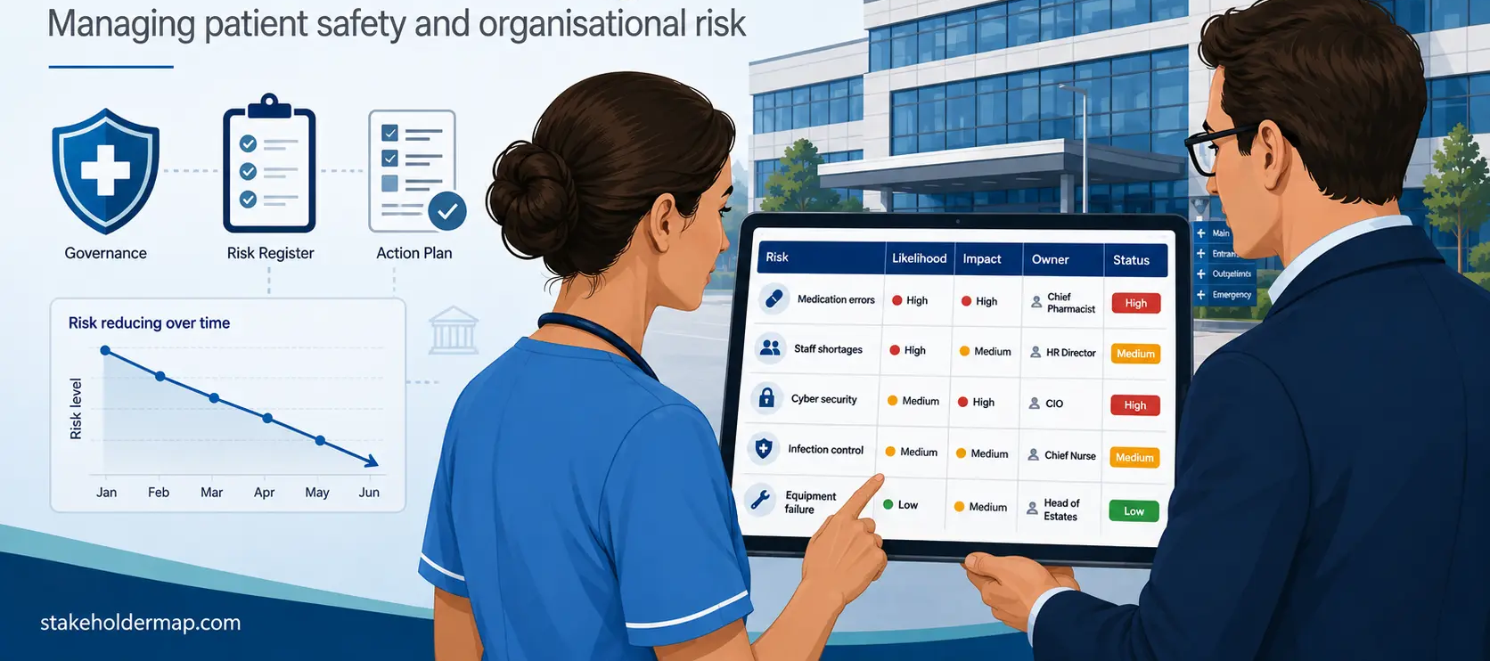 NHS risk log reviewed as a practical example
